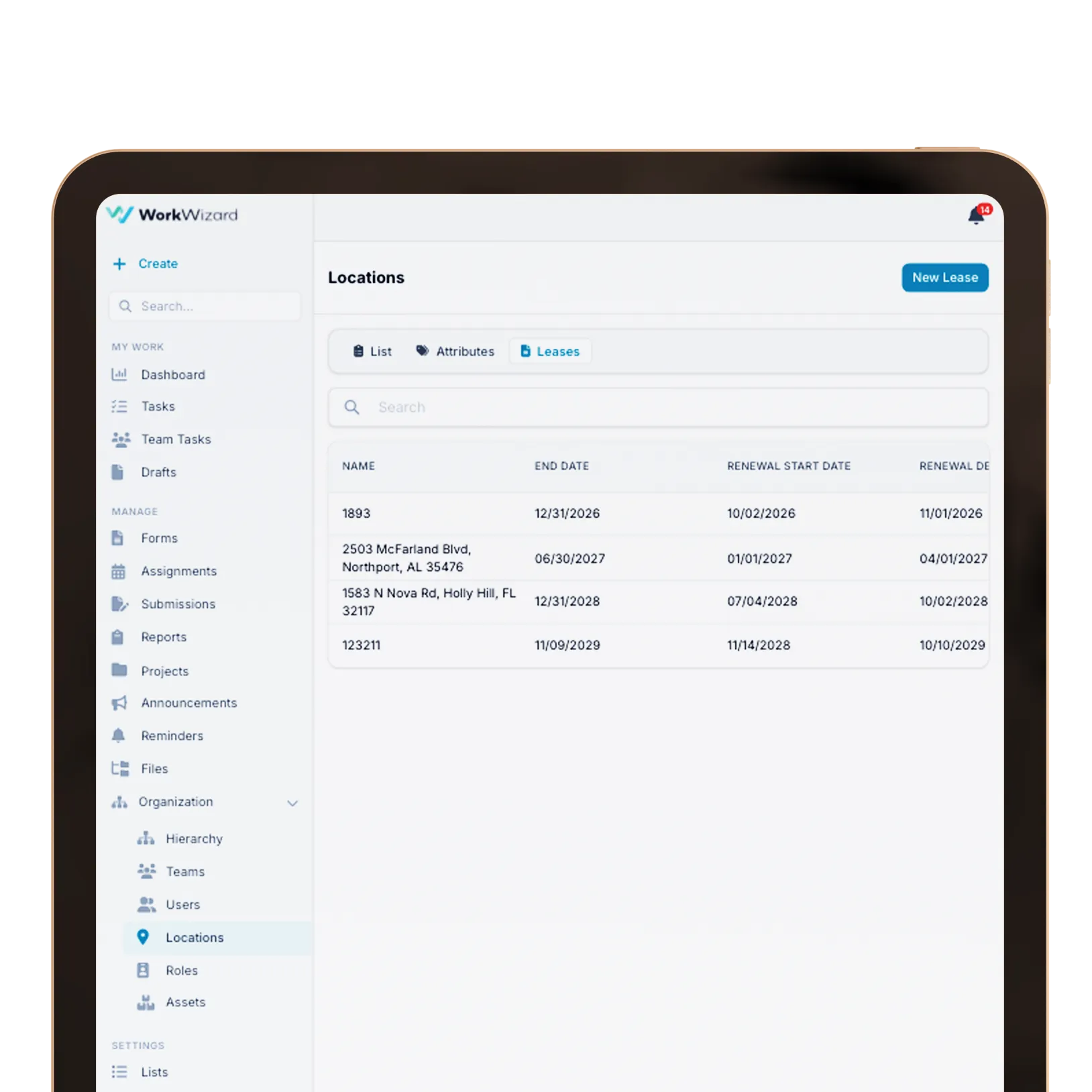 Lease Management - WorkWizard